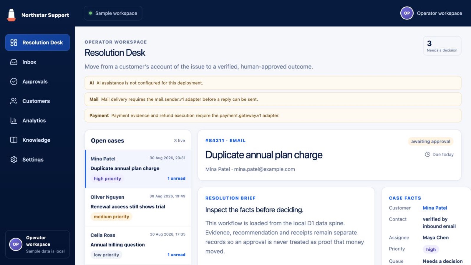 Beacon screenshot 2: resolution desk