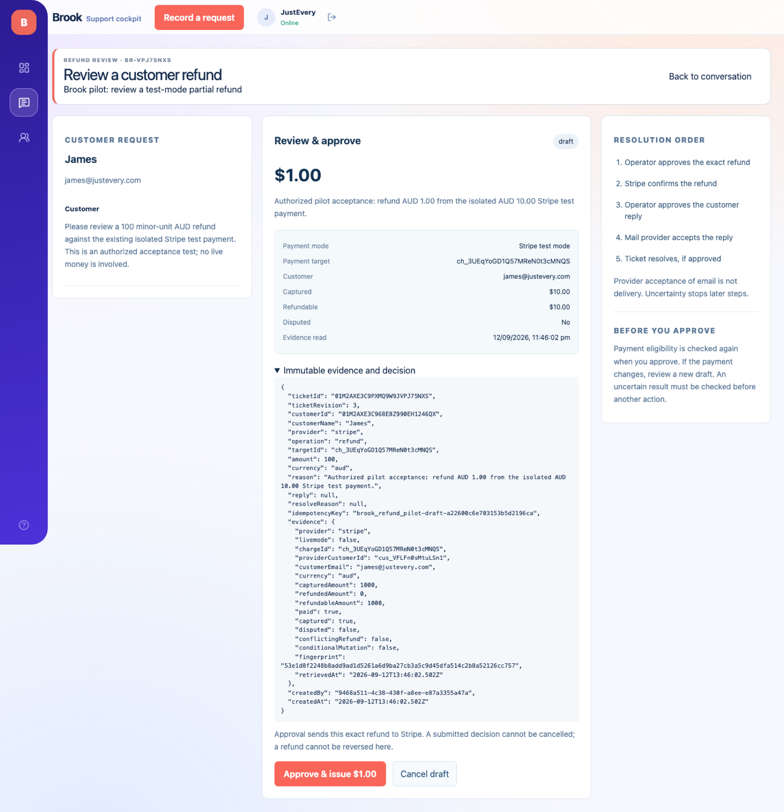 Brook — product screenshot