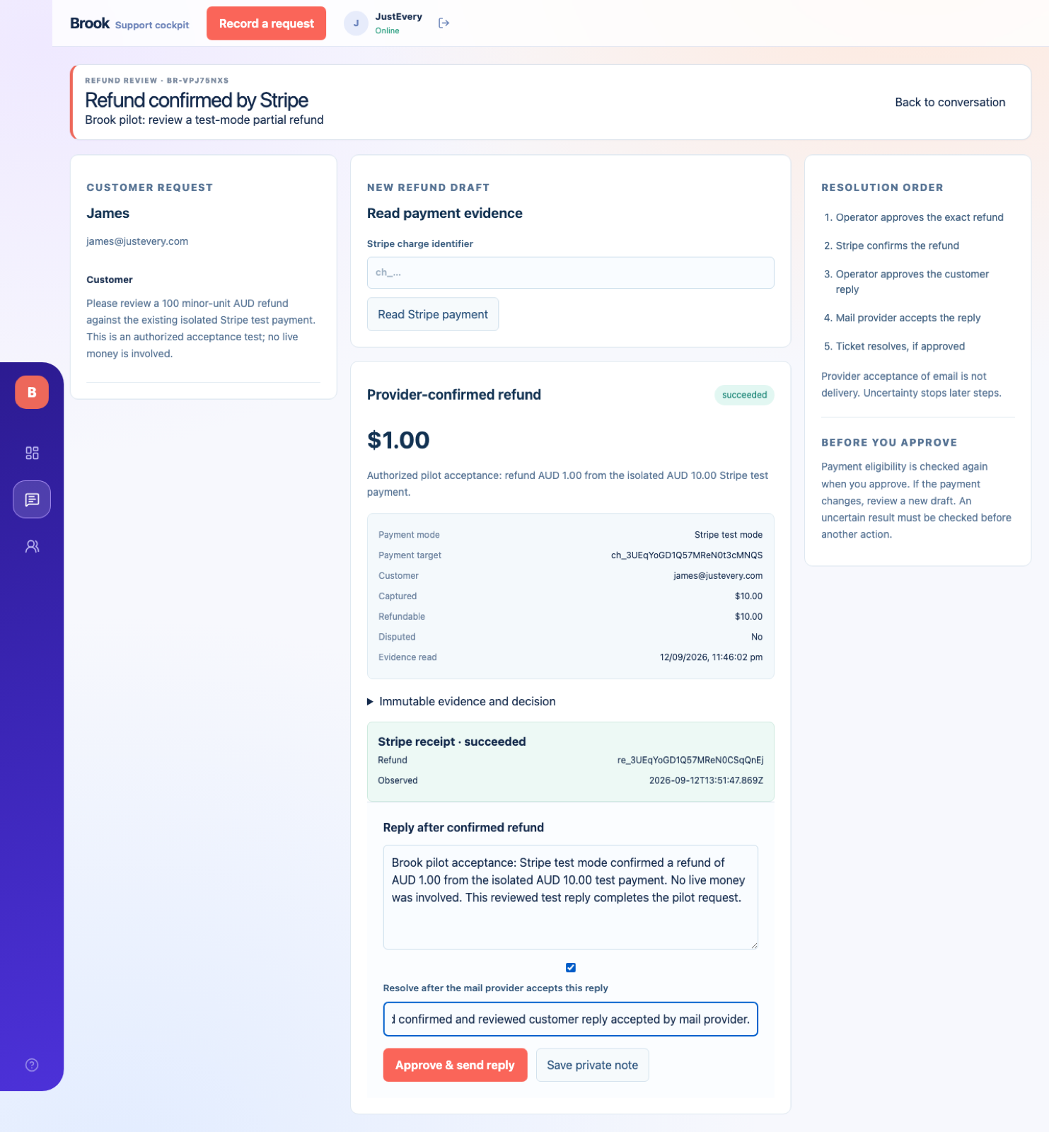 Brook screenshot 3: verification pilot 20260912 04 reviewed reply before send