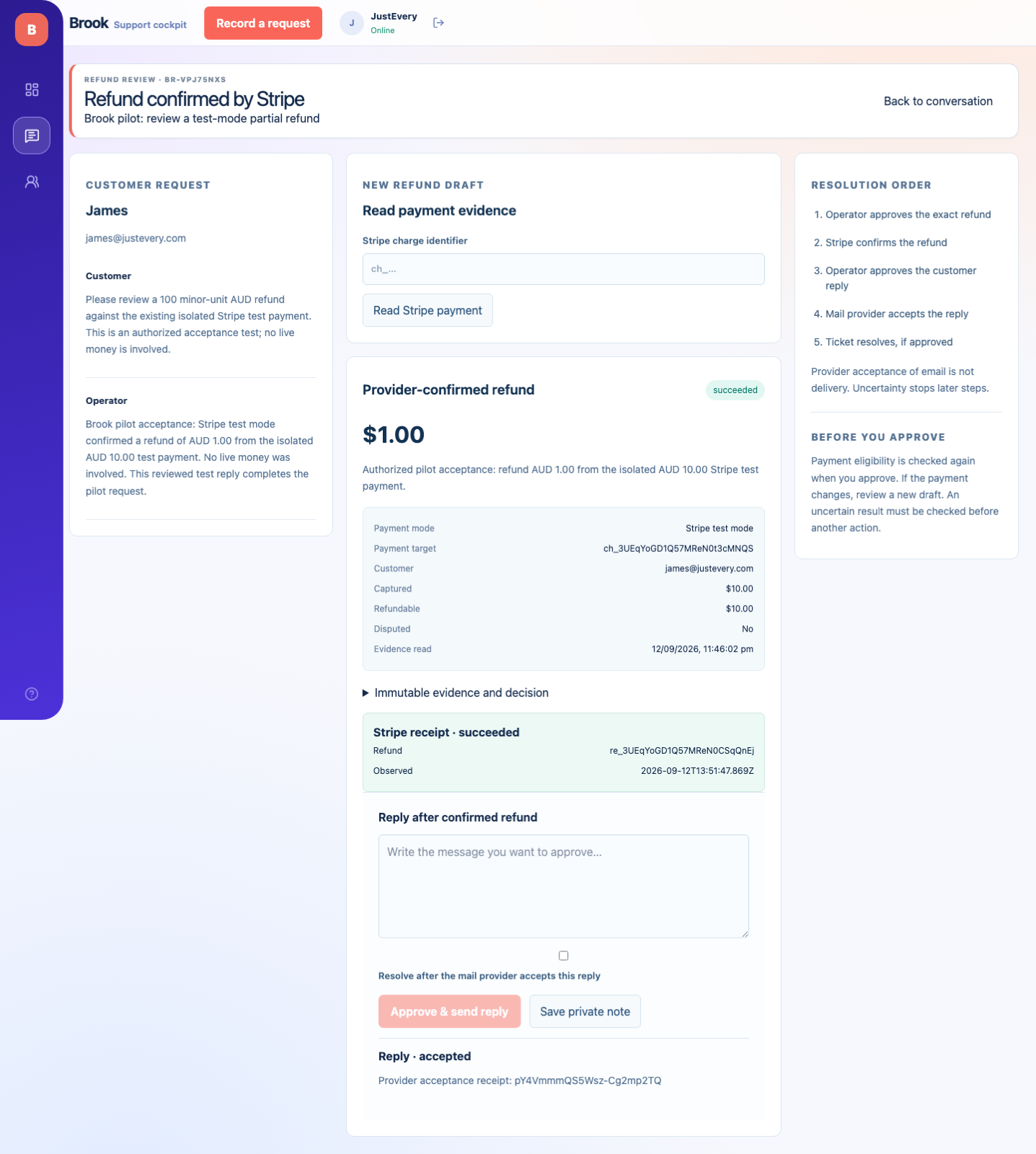 Brook screenshot 4: verification pilot 20260912 05 reply accepted desktop