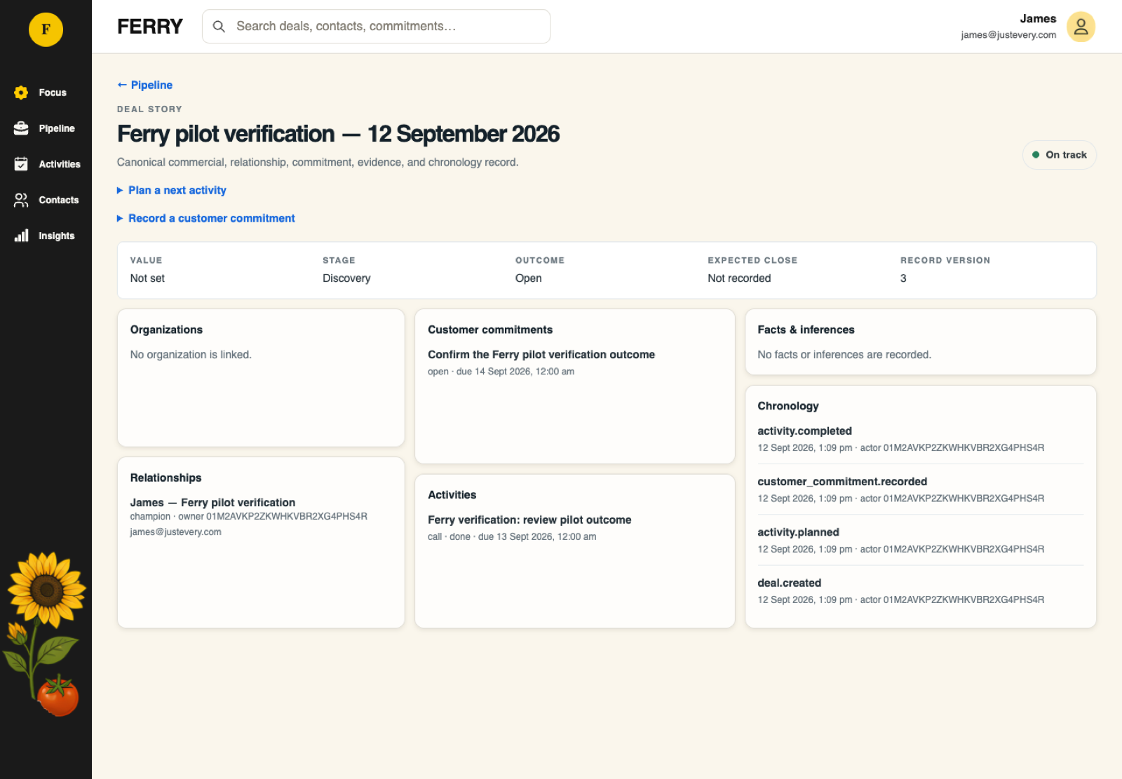 Ferry screenshot 2: verification 2026 09 12 justevery pilot deal desktop