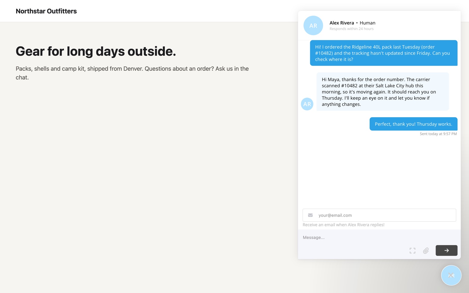 HappyToHelp screenshot 2: chat widget desktop